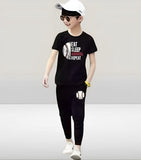 Product Name: Stylish Boy's Tracksuit Set - 2 Pcs Micro Printed Outfit