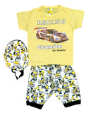 Product Name: 3 Pcs Boy's Blended Printed Knicker And Shirt Set