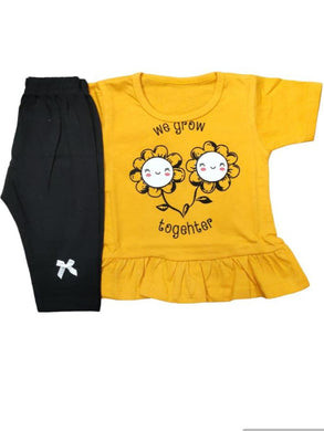 2 Pcs Girl Kid's Frock And Trouser Set