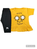 2 Pcs Girl Kid's Frock And Trouser Set